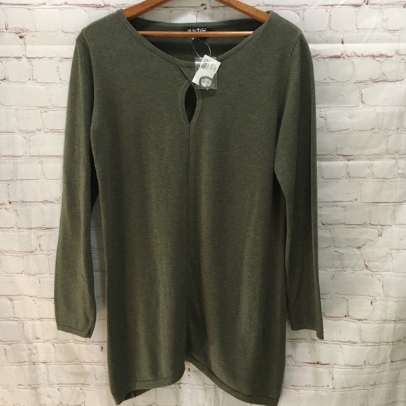 Marble Sweaters - New Marble keyhole tunic sweater olive green Med